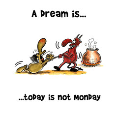 Demon of hell is pulling man to hell boiler