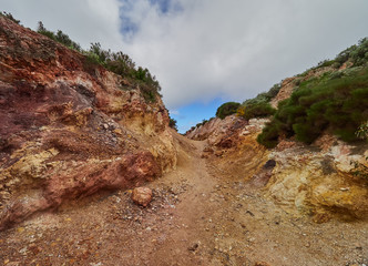 Kaolin Mine, Quattropani in Lipari, Aeolian islands, Sicily, Italy
