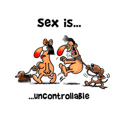 Dog is trying to stop his male owner from attacking a female dog owner