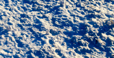 Snow at sunset as an abstract background