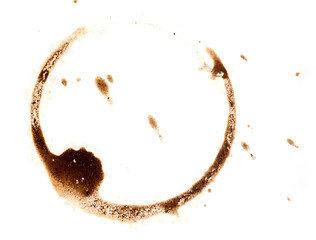 Spot of coffee isolated on white background