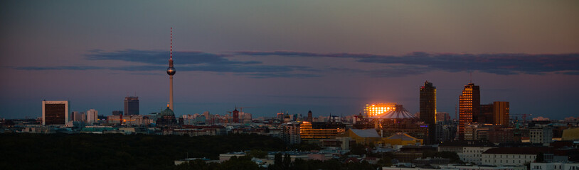 Panoramic view of Berlin at sunset