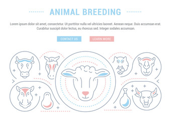Website Banner and Landing Page of Animal Breeding.