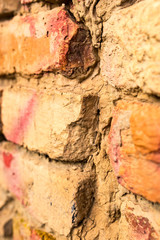 Old brick wall in the house as a background