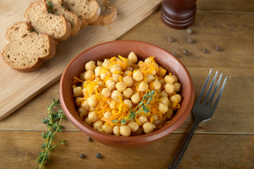lunch chickpea bread Breakfast fried carrots organic, vegan and delicious