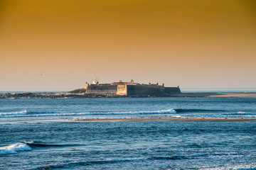 Old castle in middle sea