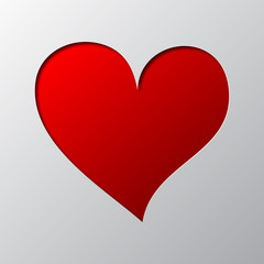 Heart cut from paper. Vector illustration