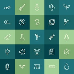Modern Simple Set of health, science, nature Vector outline Icons. ..Contains such Icons as  vector, atom,  motion,  scale,  space,  health and more on green background. Fully Editable. Pixel Perfect.