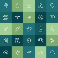 Modern Simple Set of health, science, nature Vector outline Icons. ..Contains such Icons as  sky,  fresh,  medical,  drop,  clear,  success and more on green background. Fully Editable. Pixel Perfect.
