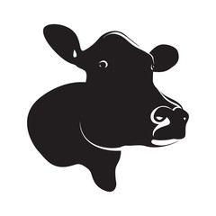 abstract black cow head