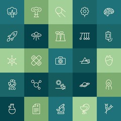 Modern Simple Set of health, science, nature Vector outline Icons. ..Contains such Icons as blossom,  star,  virus,  care,  nature,  sign and more on green background. Fully Editable. Pixel Perfect.