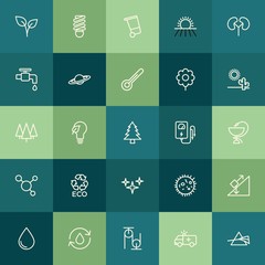 Modern Simple Set of health, science, nature Vector outline Icons. ..Contains such Icons as  liquid,  isolated, plane,  emergency, garbage and more on green background. Fully Editable. Pixel Perfect.