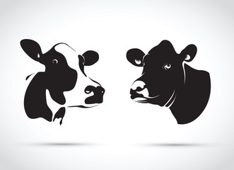 set of two abstract cow heads