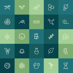 Modern Simple Set of health, science, nature Vector outline Icons. ..Contains such Icons as  energy, plant,  patient,  donation,  medical and more on green background. Fully Editable. Pixel Perfect.