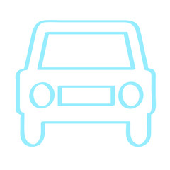 Handgezeichnetes Auto - Front-Ansicht in hellblau