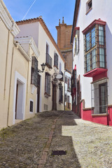 Street in the old town of Ronda. Andalusia