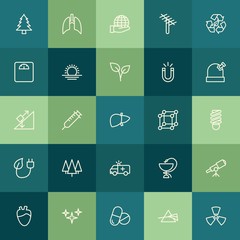 Modern Simple Set of health, science, nature Vector outline Icons. ..Contains such Icons as  pharmacy,  prescription,  colorful, night and more on green background. Fully Editable. Pixel Perfect.