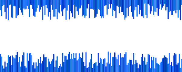 Modern banner background template design - horizontal vector graphic from vertical lines in blue tones on white background