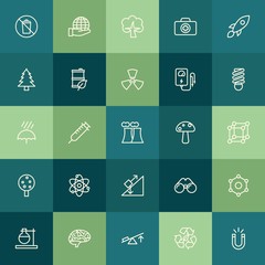 Modern Simple Set of health, science, nature Vector outline Icons. ..Contains such Icons as  abstract,  natural,  medical,  ecology,  zoom and more on green background. Fully Editable. Pixel Perfect.