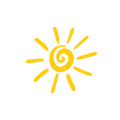 Sun spiral icon, hand drawn