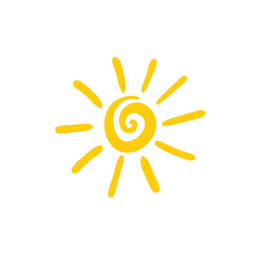 Sun spiral icon, hand drawn