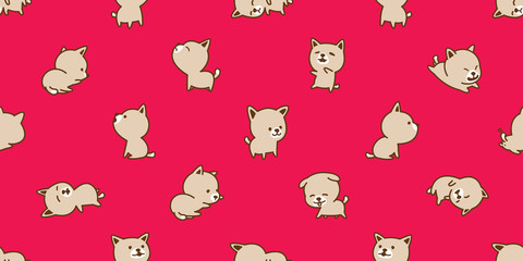 dog seamless pattern vector french bulldog pug dog isolated wallpaper background doodle cartoon red