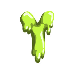 Y letter of sweet fruit jelly, glossy, edible liquid font vector Illustration on a white background