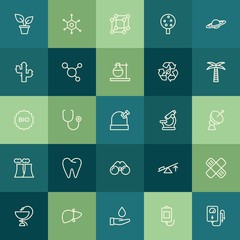Modern Simple Set of health, science, nature Vector outline Icons. ..Contains such Icons as  hospital,  home,  symbol,  voltmeter, doctor and more on green background. Fully Editable. Pixel Perfect.