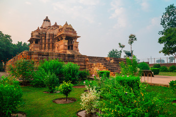 Fototapeta na wymiar Western Group of Temples, ancient architecture in khajuraho, India