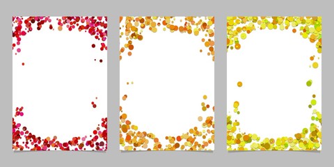 Abstract colored brochure template background set with dots - vector graphic designs