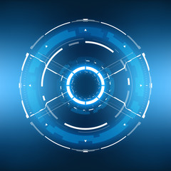 Futuristic Sci-Fi HUD Circle Element. Abstract Creative Design Background. Virtual Reality Hologram