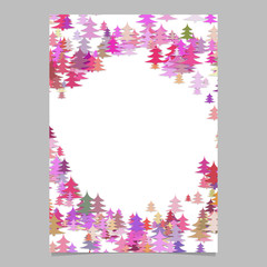 Christmas chaotic pine tree flyer template - blank seasonal vector brochure background graphic