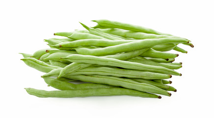Green beans isolated on a white background