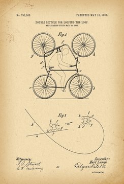 1905 Patent Velocipede Bicycle history  invention