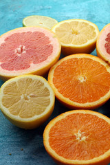 Citrus fruits with orange, lemon, grapefruit and lime