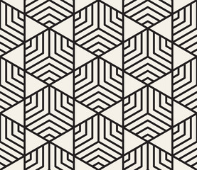Vector seamless geometric pattern. Simple abstract lines lattice. Repeating elements stylish background