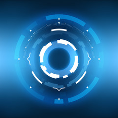 Futuristic Sci-Fi HUD Circle Element. Abstract Creative Design Background. Virtual Reality Hologram