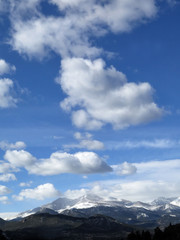 Fototapeta na wymiar Clouds over Longs Peak Mountain