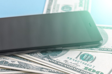 The concept of mobile money, the illumination toned