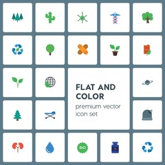 Modern Simple Set of health, science, nature Vector flat Icons. ..Contains such Icons as water,  vitamin,  environment,  earth,  medical, bio and more on grey background. Fully Editable. Pixel Perfect