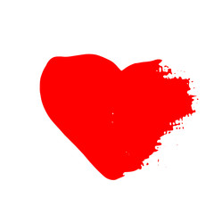 Obraz na płótnie Canvas Grunge red heart. Valentine day print. Vector illustration