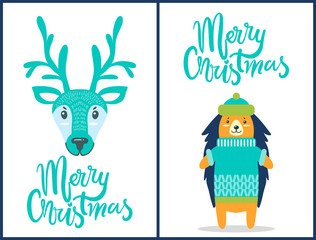 Merry Christmas Banners on Vector Illustration