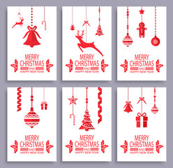 Merry Christmas and Happy New Year Postcards Set