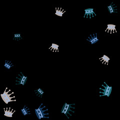 Elegant vector background with colored crowns. Simple gentle template for the card, invitation, printing. Fashionable decoration with beautiful crowns.