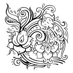 Paisley. Hand Drawn Boho ornament. Vector illustration