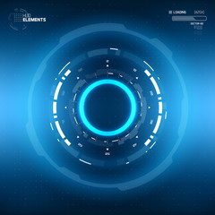 Futuristic Sci-Fi HUD Circle Element. Abstract Creative Design Background. Virtual Reality Hologram
