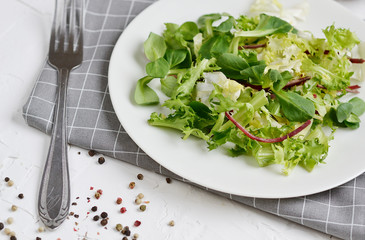Bistro Salad Cabbage Arugula Oil Pepper Tomato Vegetables  Preparation Lifestyle Healthy Spring Food Vegetarian Diet 