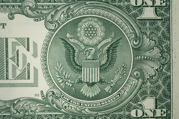 Eagle of one dollar bill