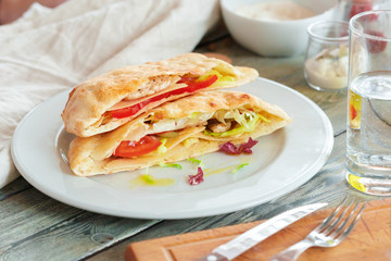 pita bread on a plate