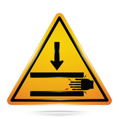 Vector and illustration graphic style,Pinch Point - Hand Crush symbols,Yellow triangle Warning Dangerous icon on white background,Attracting attention Security First sign,Idea for presentation,EPS10.